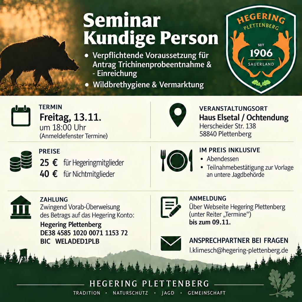 Einladung zum Seminar „Kundige Person“ am 13.11. im Haus Elsetal